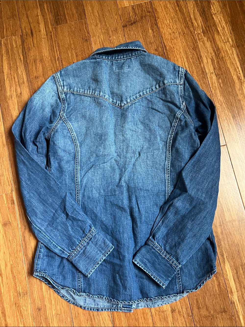 J. Crew Denim Button-Down Shirt in Medium Blue - Picture 3 of 3